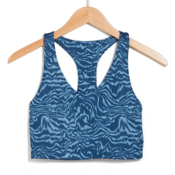 Zella Longline Sportsbra in Navy Denim Phoebe Print - Picture 1 of 6